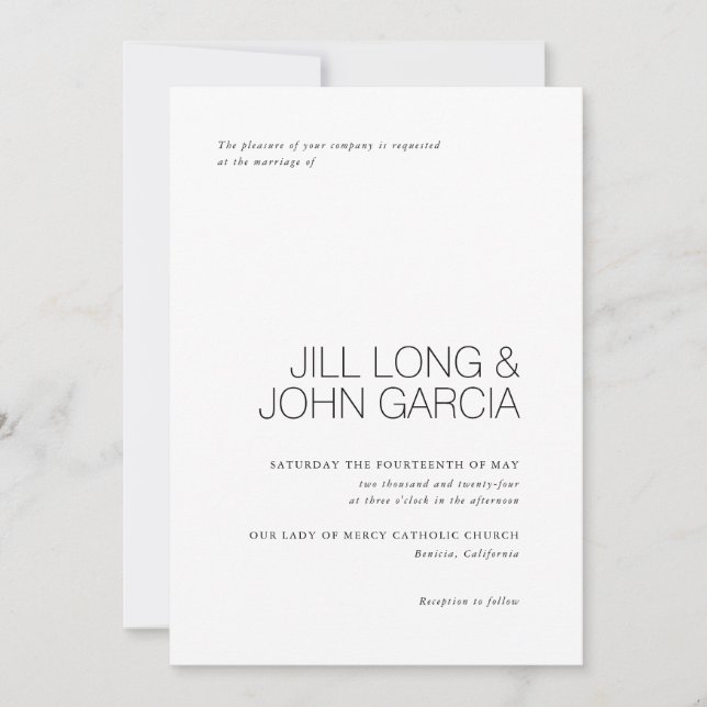 Modern Wedding Invitation With Minimal Design (Front)