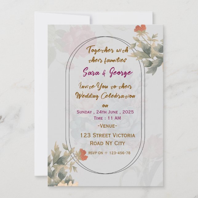 Modern Wedding Invitations  (Front)