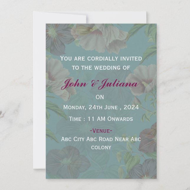 Modern Wedding Invitations  (Front)