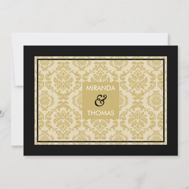 MODERN WEDDING INVITATIONS :: damask colours 3 (Front)