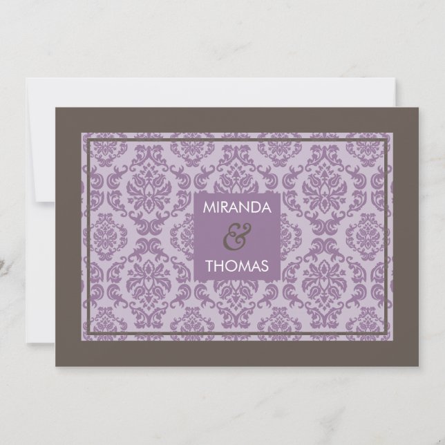MODERN WEDDING INVITATIONS :: damask colours 7 (Front)