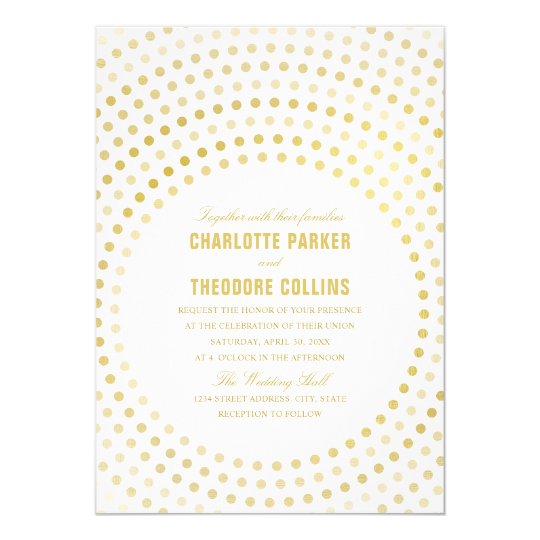 Modern Wedding Invitations, Elegant Faux Gold Card