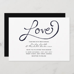 Modern Wedding Invites - Simple black white