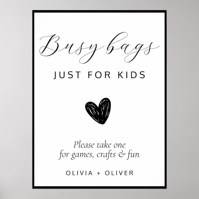 Modern wedding kids busy bag  poster (Front)