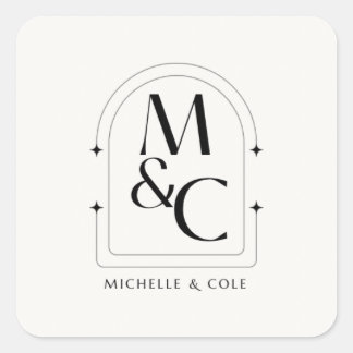 Modern Wedding Logo Sticker