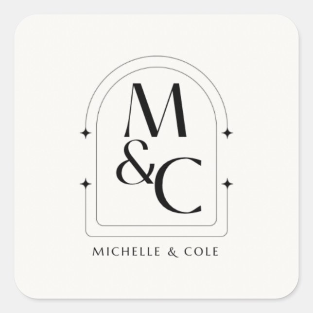 Modern Wedding Logo Sticker (Front)
