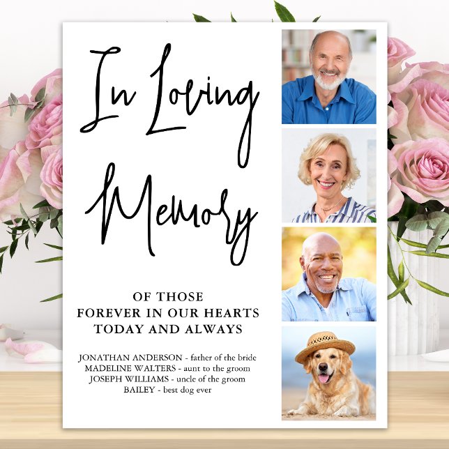 Modern Wedding Memorial Personalized Photo Collage Poster (Creator Uploaded)