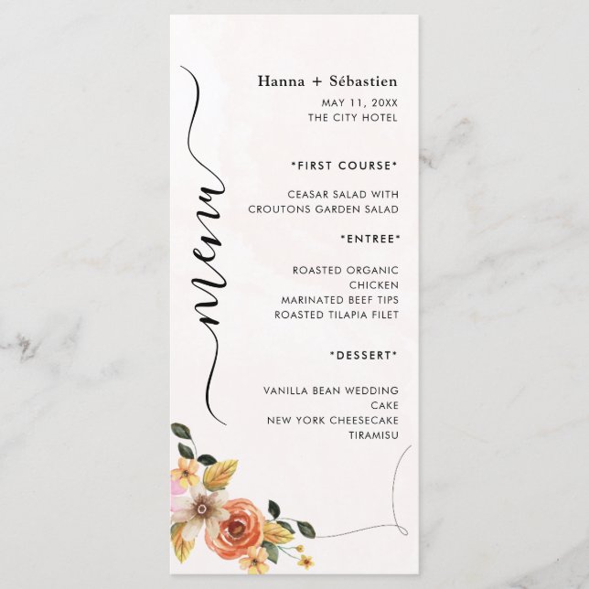 Modern  Wedding Menu (Devant)