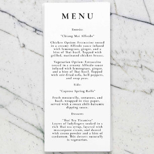 Modern Wedding Menu