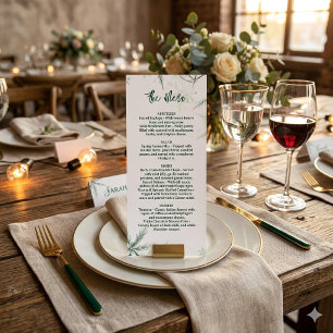 Modern Wedding Menu, Minimalist Menu, Elegant Menu