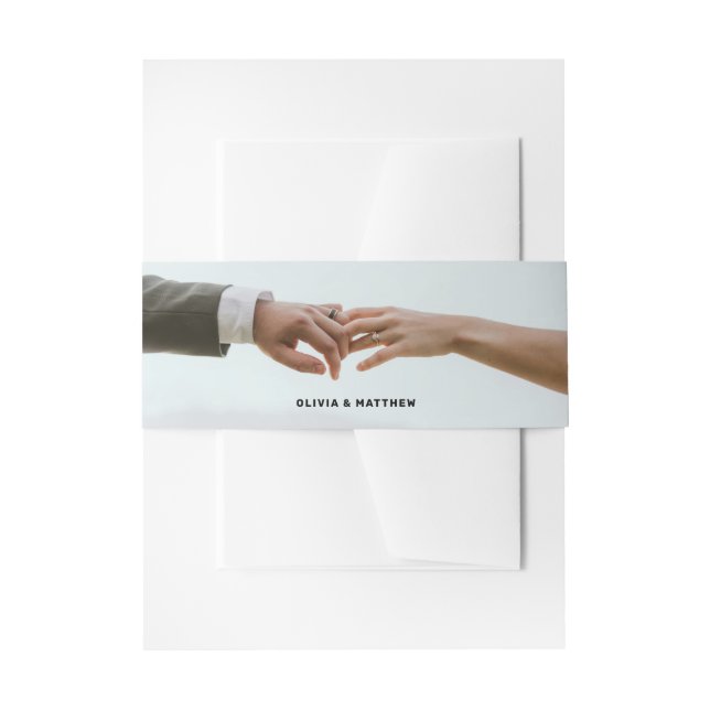 Modern Wedding | Minimalist Clean Simple Photo Invitation Belly Band (Front Example)