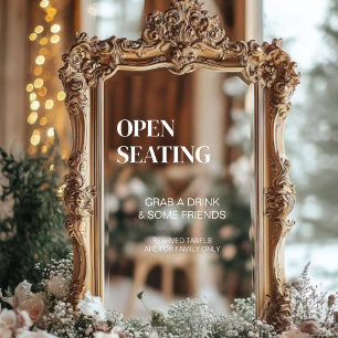 Modern Wedding Mirror Decal Open Seating
