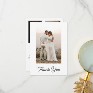 Modern Wedding Monogram Thank You 4 Photo Collage Card