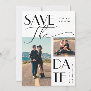 Modern Wedding   Multi Photo Bold Typography Save The Date
