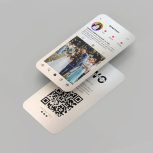 Modern Wedding Organizer Silver Instagram  Business Card