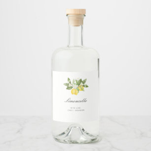 Modern Wedding Party Favour Limoncello Lemon Liquor Bottle Label