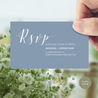 Modern Wedding Party RSVP, in Dusty Blue