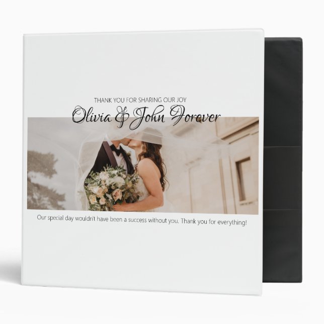 Modern wedding photo album binder (Front/Inside)