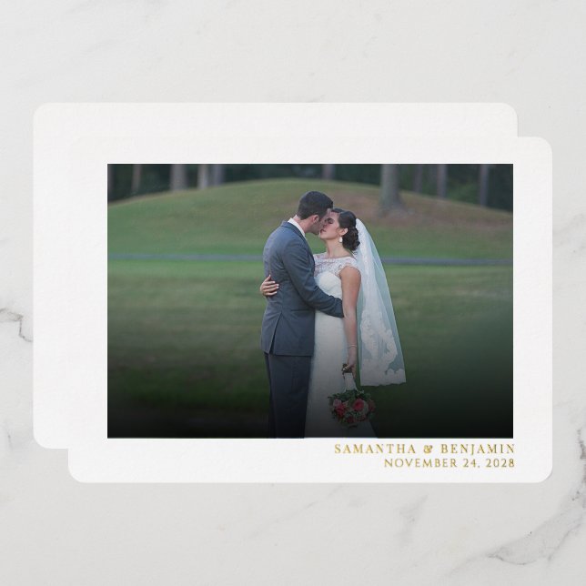 Modern Wedding Photo Handwritten Thank You (Front/Back)