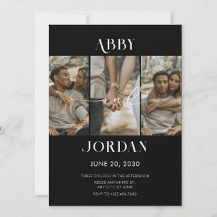 Modern wedding photo invitation