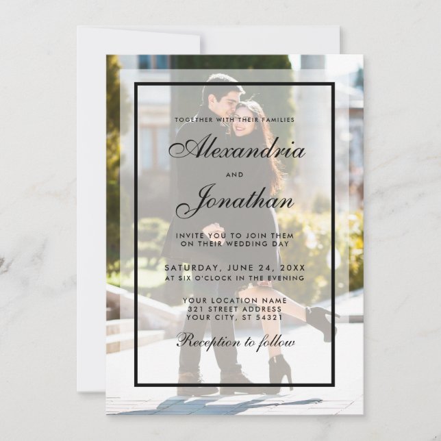Modern Wedding Photo Invitation - Overlay (Front)