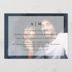 Modern Wedding Photo Invitation with Overlay