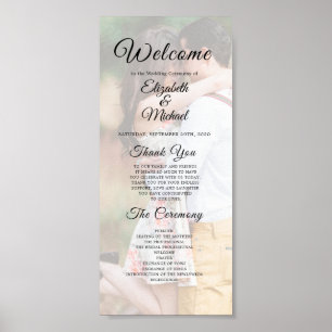 Modern Wedding Photo Overlay Elegant Program Poster