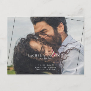 Modern Wedding Photo Save the Date Postcard