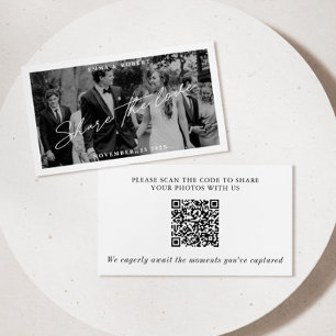 Modern Wedding Photo Sharing Request QR Code Enclosure Card