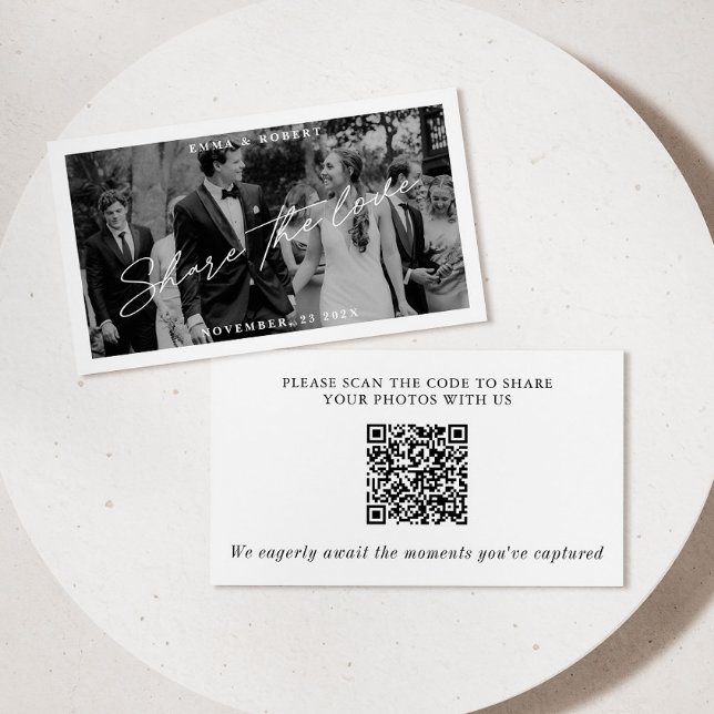 Modern Wedding Photo Sharing Request QR Code Enclosure Card (Modern Wedding Photo Sharing Request QR Code Enclosure Card)