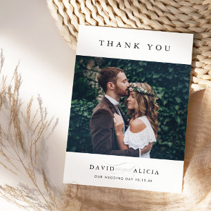 MODERN WEDDING photo simple classic serif black Invitation