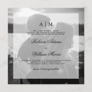 Modern Wedding Photo Square Invitation   Overlay