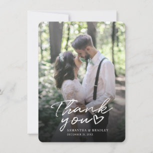 Modern Wedding Photo Thank You Card