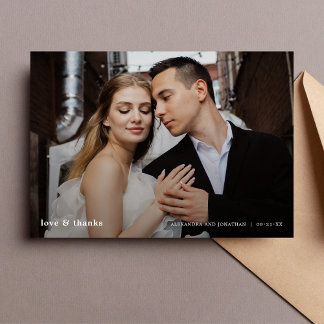Modern Wedding Photo Thank You Card