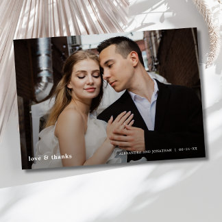 Modern Wedding Photo Thank You Card