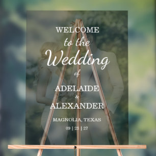Modern Wedding Photo Wedding Acrylic Sign