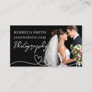 Modern wedding photographer photo collage minimal business card