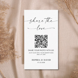 Modern Wedding Photos Share The Love QR Code Enclosure Card