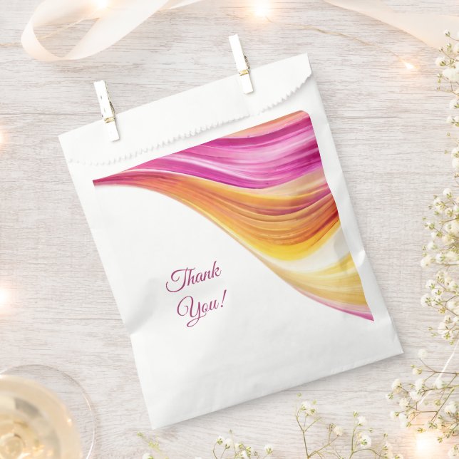 Modern Wedding-Pink Orange Yellow- Favour Bag (Clipped)