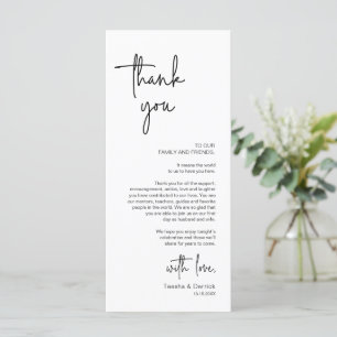 Modern Wedding Place Setting Dinner Thank You Card