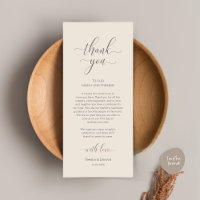 Modern Wedding Place Setting Thank You Card