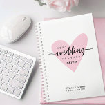 Modern Wedding Planner<br><div class="desc">Delight the chaos coordinator with our Modern Wedding Planner. This modern, minimalist design is personalized to perfection, making it an ideal gift for the maid of honour or any wedding planner. With its chic pink heart accent, it's the perfect keepsake to honour their tireless dedication to creating magical moments on...</div>