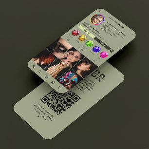 Modern Wedding Planner Organizer Sage Instagram Business Card