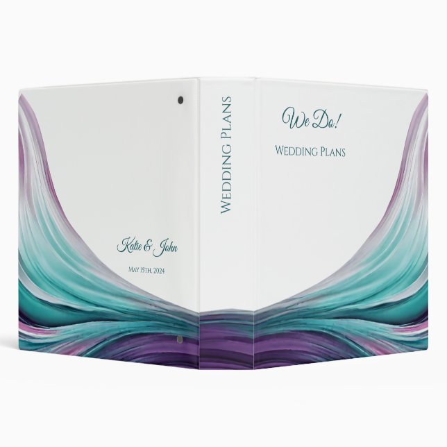 Modern Wedding Planner-Purple and Teal- Binder (Background)