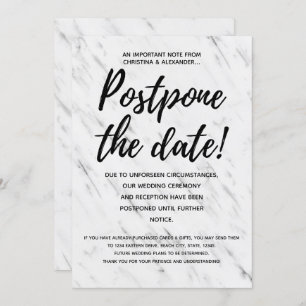 Modern Wedding Postponed Cancelled Postponement Invitation