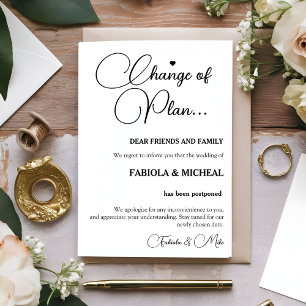 Modern wedding Postponed Wedding Reschedule  Invitation