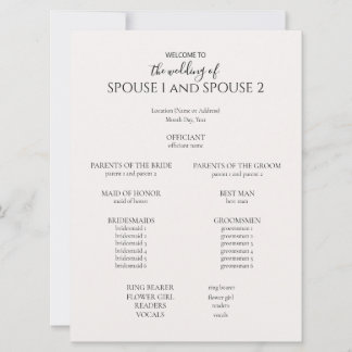 Modern Wedding Program