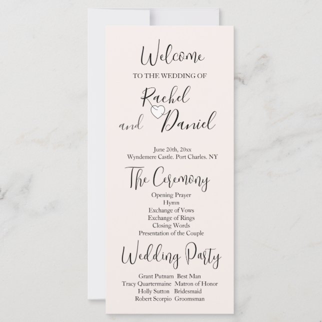 Modern Wedding Program (Front)