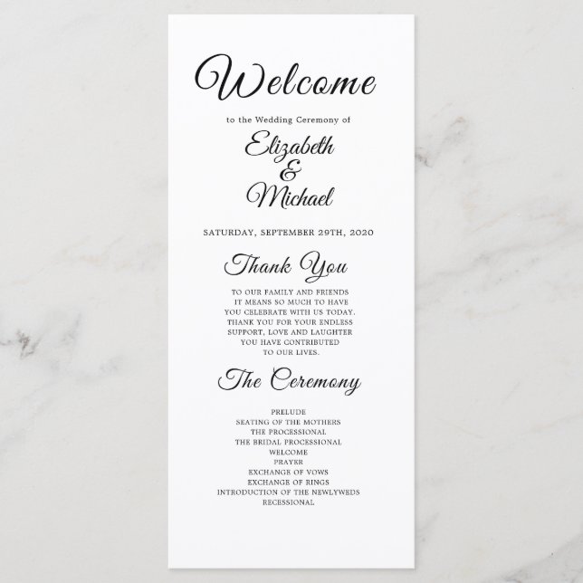 Modern Wedding Program (Front)