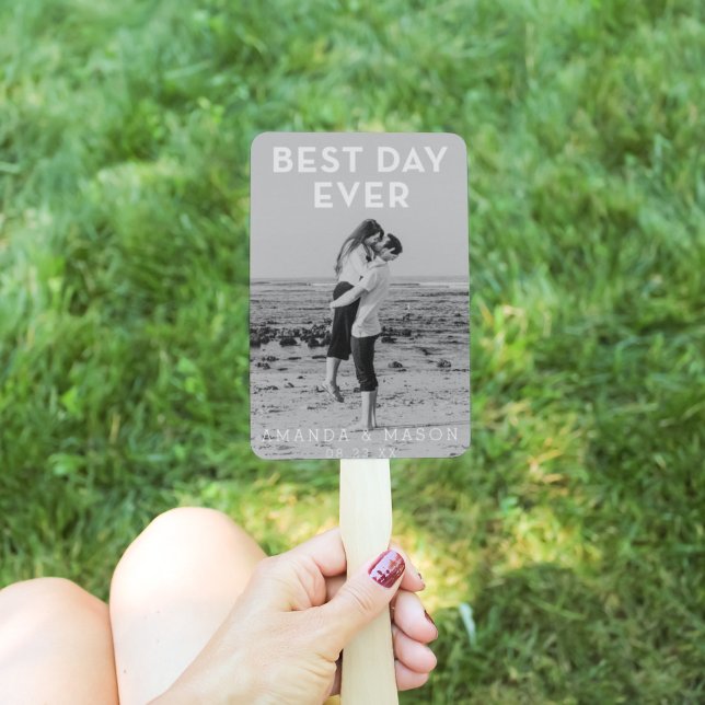 Modern Wedding Program Fans Best Day with Photo (Creator Uploaded)